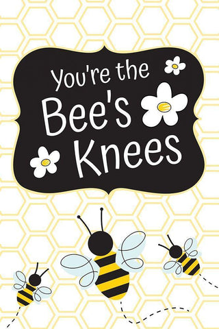 Bees Knees White Modern Wood Framed Art Print with Double Matting by ND Art