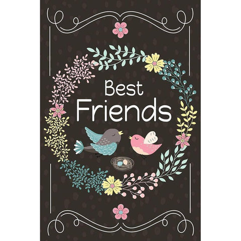 Best Friends White Modern Wood Framed Art Print by ND Art