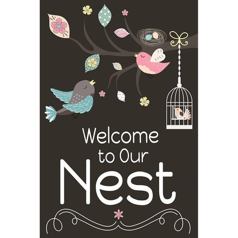 Welcome to Our Nest Black Modern Wood Framed Art Print with Double Matting by ND Art