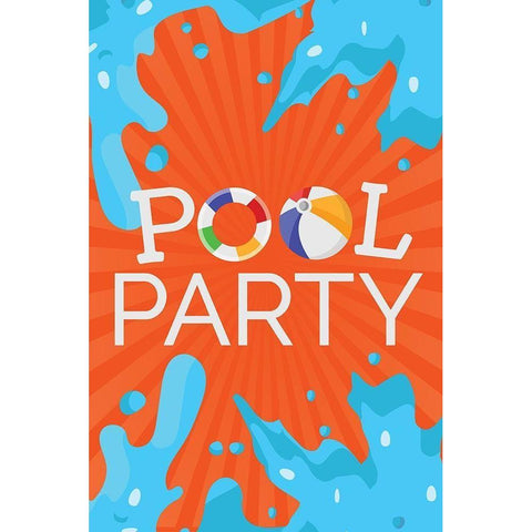 Pool Party Black Modern Wood Framed Art Print by ND Art