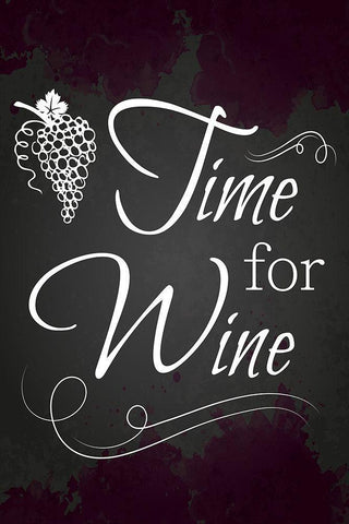 Time for Wine Black Ornate Wood Framed Art Print with Double Matting by ND Art