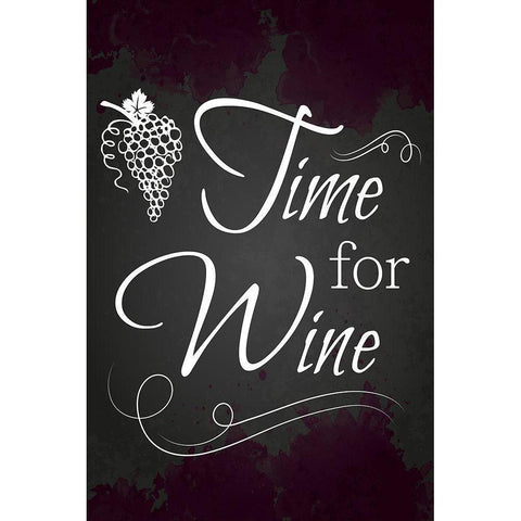 Time for Wine Black Modern Wood Framed Art Print by ND Art