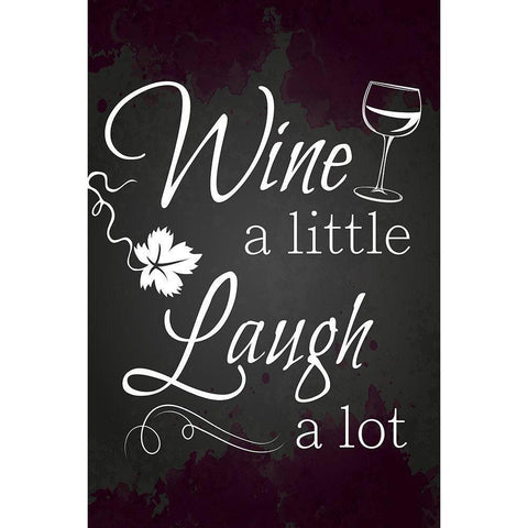 Wine a Little White Modern Wood Framed Art Print by ND Art
