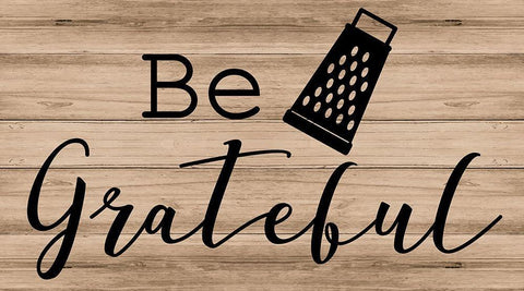 Be Grateful Black Ornate Wood Framed Art Print with Double Matting by ND Art