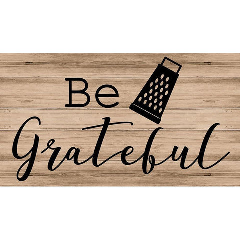 Be Grateful Black Modern Wood Framed Art Print by ND Art
