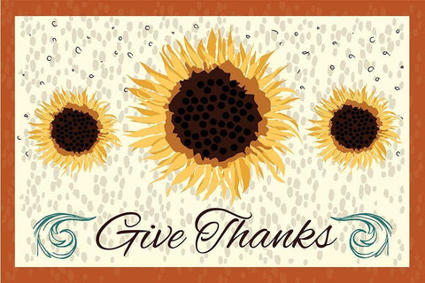 Give Thanks White Modern Wood Framed Art Print with Double Matting by ND Art