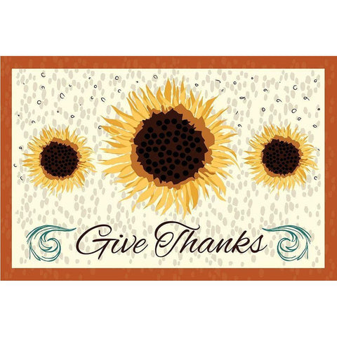Give Thanks Black Modern Wood Framed Art Print with Double Matting by ND Art