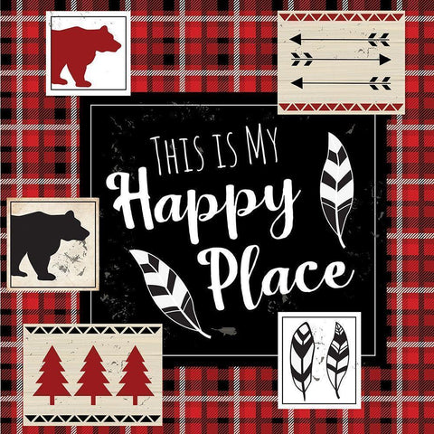 You Are My Happy Place Black Modern Wood Framed Art Print by ND Art