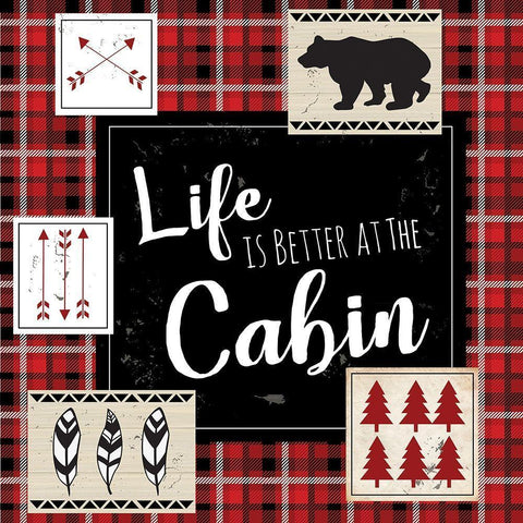 Life is Better at the Cabin Black Ornate Wood Framed Art Print with Double Matting by ND Art