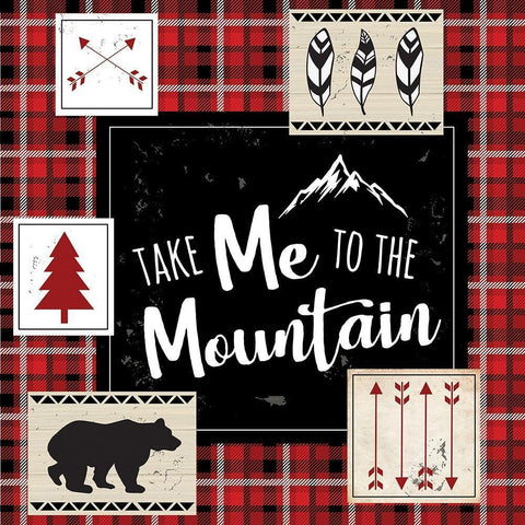 Take Me to the Mountain White Modern Wood Framed Art Print with Double Matting by ND Art