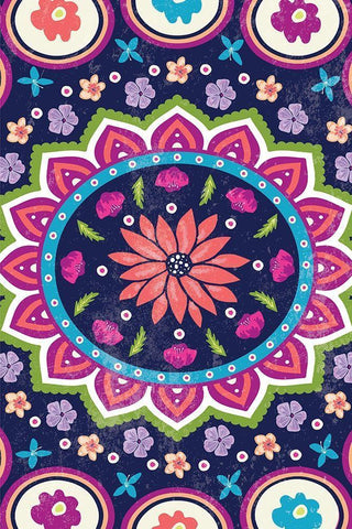 Floral I White Modern Wood Framed Art Print with Double Matting by ND Art