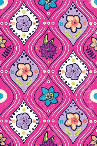 Floral II Black Ornate Wood Framed Art Print with Double Matting by ND Art