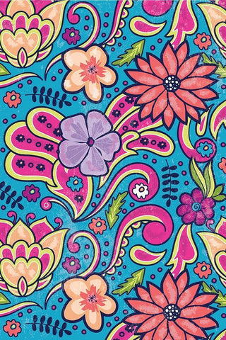 Floral III White Modern Wood Framed Art Print with Double Matting by ND Art