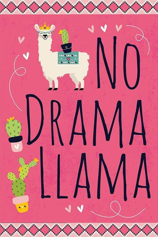 No Drama Llama Black Ornate Wood Framed Art Print with Double Matting by ND Art