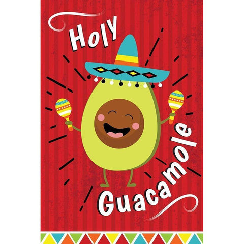 Holy Guacamole White Modern Wood Framed Art Print by ND Art