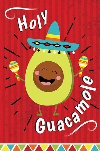 Holy Guacamole White Modern Wood Framed Art Print with Double Matting by ND Art