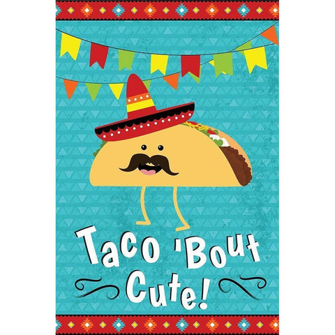 Taco Bout Cute Gold Ornate Wood Framed Art Print with Double Matting by ND Art
