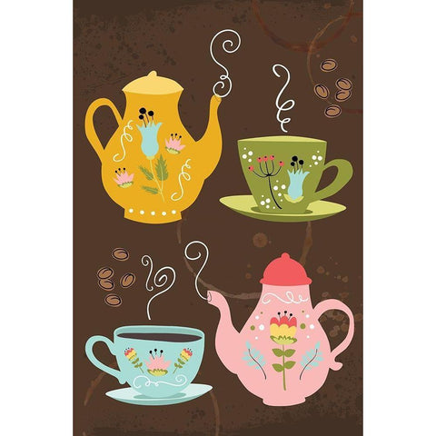 I Love You a Latte Art Gold Ornate Wood Framed Art Print with Double Matting by ND Art