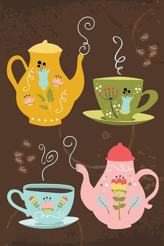 I Love You a Latte Art Black Ornate Wood Framed Art Print with Double Matting by ND Art