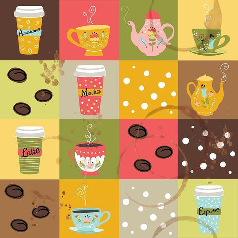 I Love You a Latte I Black Modern Wood Framed Art Print by ND Art