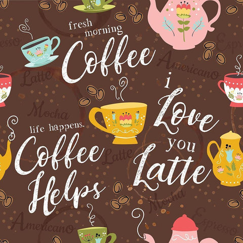 I Love You a Latte III Black Modern Wood Framed Art Print with Double Matting by ND Art