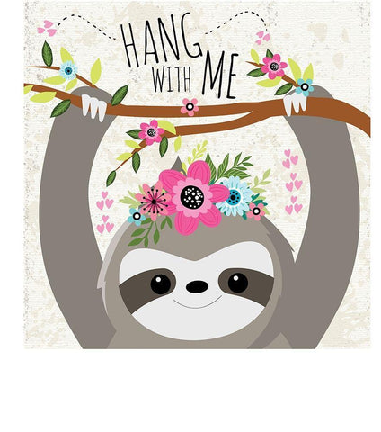 Hang With Me Black Ornate Wood Framed Art Print with Double Matting by ND Art