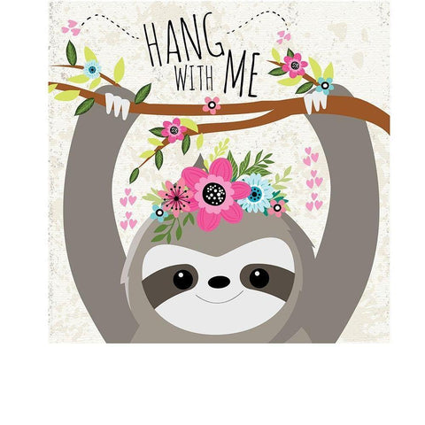 Hang With Me Black Modern Wood Framed Art Print by ND Art