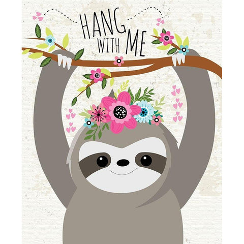 Hang with Me II Black Modern Wood Framed Art Print by ND Art