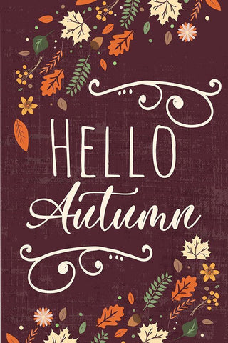 Autumn Vibes Art I White Modern Wood Framed Art Print with Double Matting by ND Art