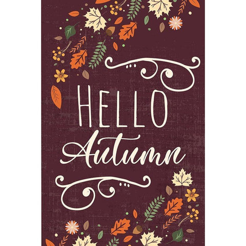 Autumn Vibes Art I White Modern Wood Framed Art Print by ND Art