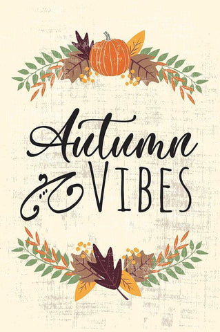 Autumn Vibes Art II Black Ornate Wood Framed Art Print with Double Matting by ND Art