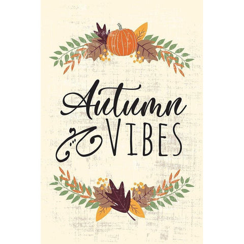 Autumn Vibes Art II White Modern Wood Framed Art Print by ND Art