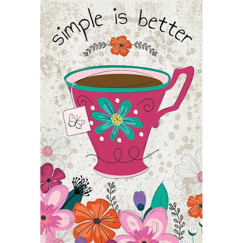 Simple is Better Black Modern Wood Framed Art Print by ND Art