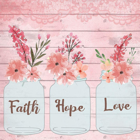 Faith Hope Love Black Modern Wood Framed Art Print by ND Art