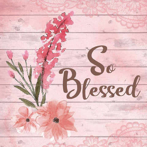 So Blessed White Modern Wood Framed Art Print by ND Art