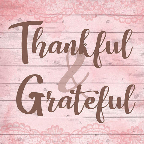 Thankful and Grateful Black Modern Wood Framed Art Print with Double Matting by ND Art