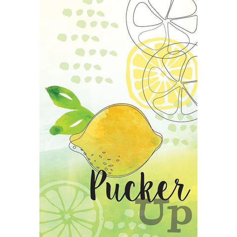 Pucker Up Black Modern Wood Framed Art Print by ND Art
