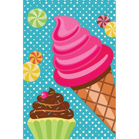 Ice Cream Gold Ornate Wood Framed Art Print with Double Matting by ND Art