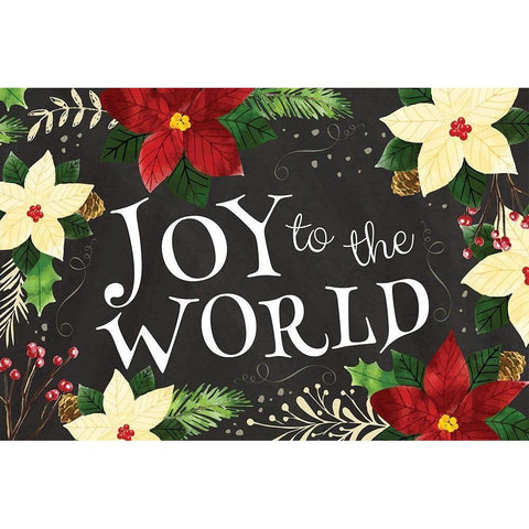 Joy to the World Black Modern Wood Framed Art Print by ND Art