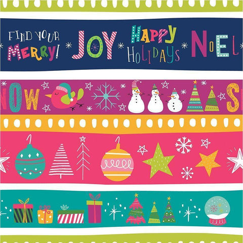 Holiday Joy Pattern I Gold Ornate Wood Framed Art Print with Double Matting by ND Art