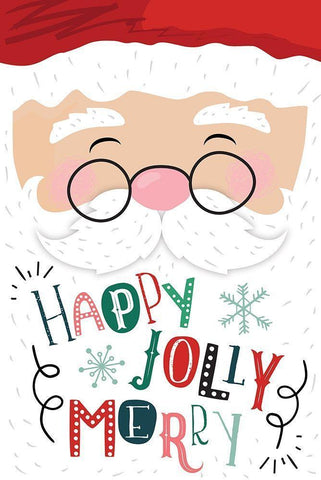 Happy Jolly Merry Black Ornate Wood Framed Art Print with Double Matting by ND Art
