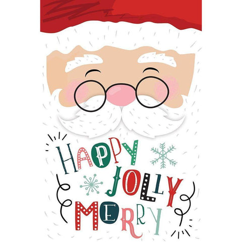 Happy Jolly Merry Black Modern Wood Framed Art Print with Double Matting by ND Art
