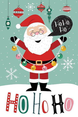 Ho Ho Ho White Modern Wood Framed Art Print with Double Matting by ND Art