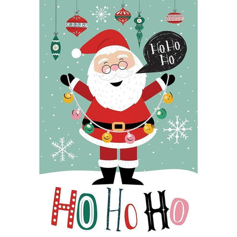 Ho Ho Ho Black Modern Wood Framed Art Print by ND Art