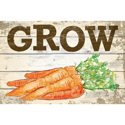 Grow White Modern Wood Framed Art Print by ND Art