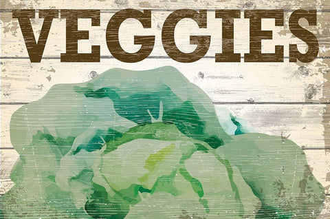 Veggies White Modern Wood Framed Art Print with Double Matting by ND Art