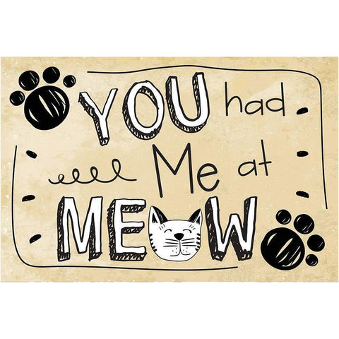 You Had Me at Meow Gold Ornate Wood Framed Art Print with Double Matting by ND Art