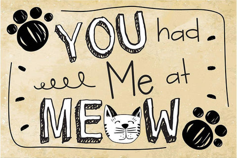 You Had Me at Meow Black Ornate Wood Framed Art Print with Double Matting by ND Art