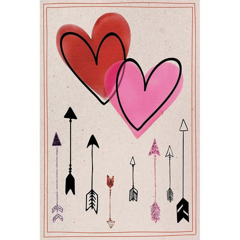 Love Love Love I White Modern Wood Framed Art Print by ND Art