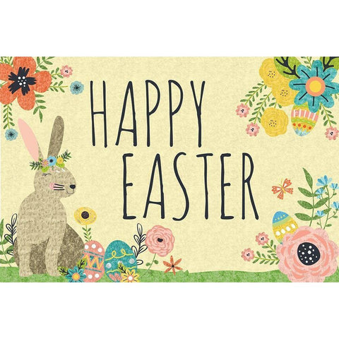 Easter Wishes White Modern Wood Framed Art Print by ND Art